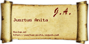 Jusztus Anita névjegykártya